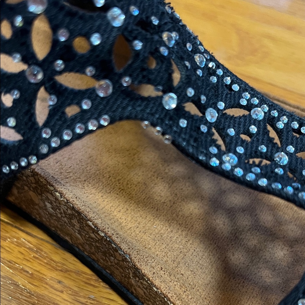 Black Rhinestone Sandals - Picture 4 of 4